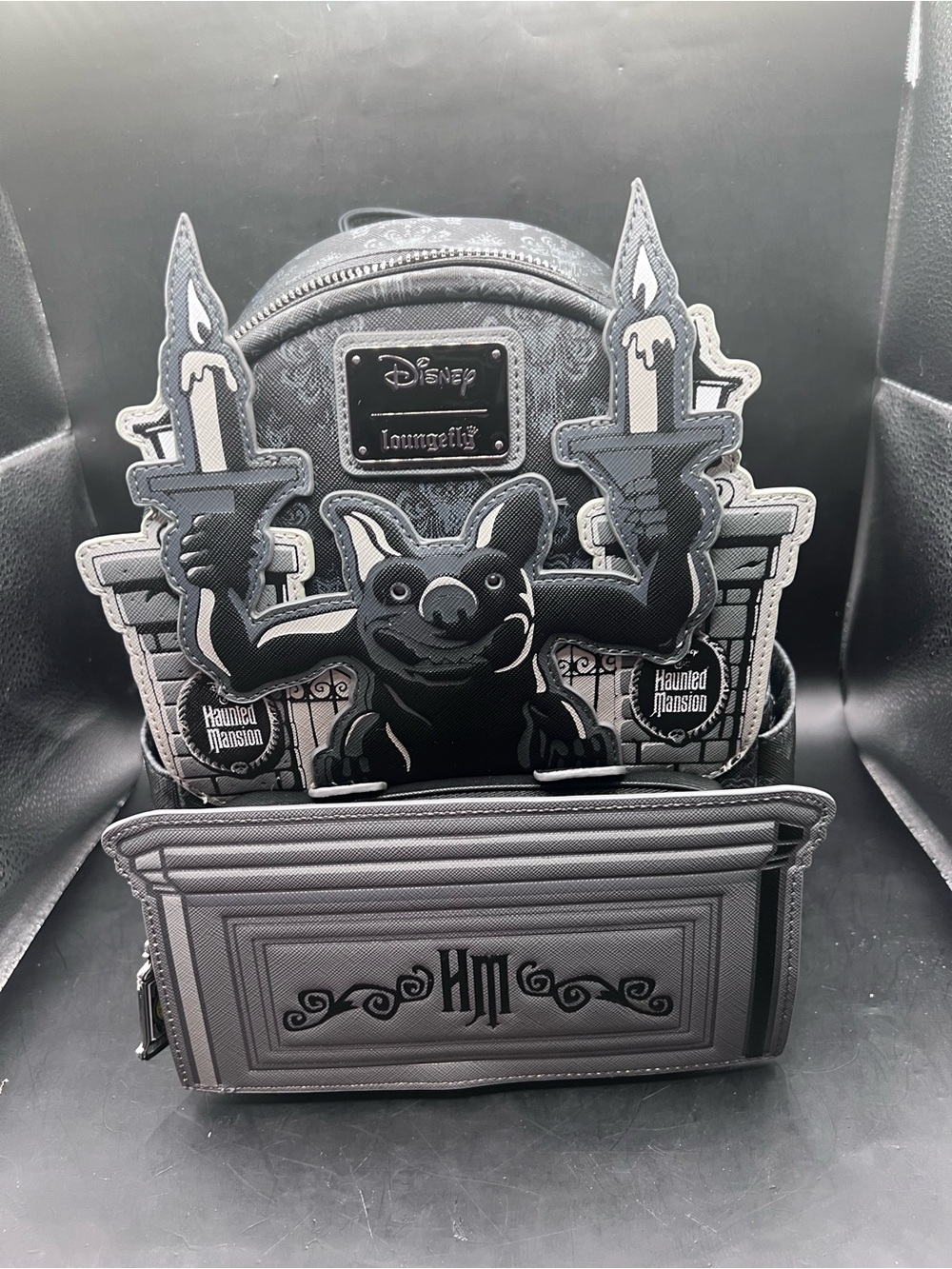 Disney Haunted Mansion Gargoyle Mini Backpack — Black & Gray Accent